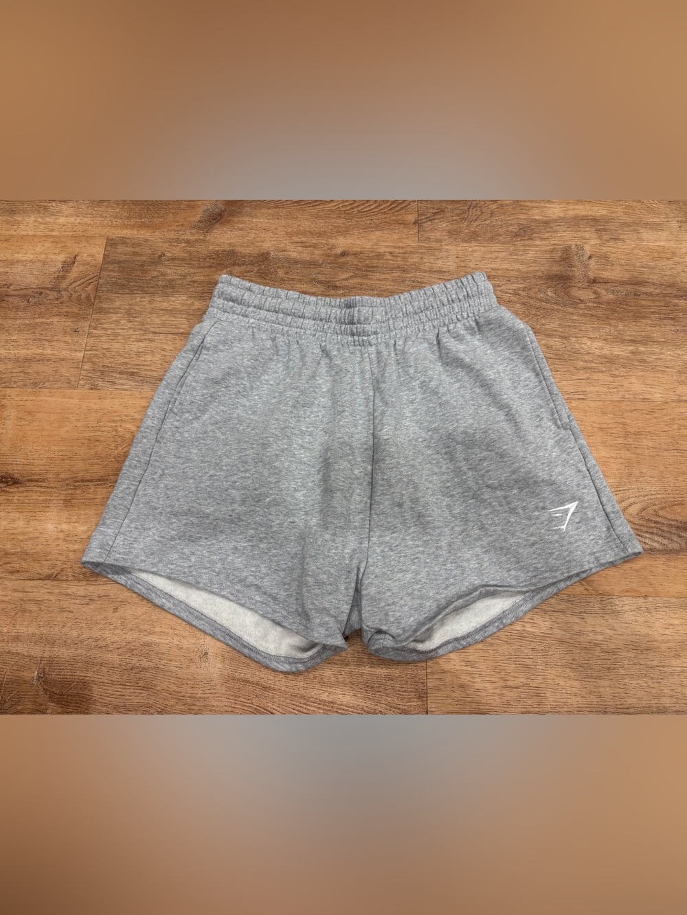 Gymshark Women's Light Gray High-Waist Lounge Shorts